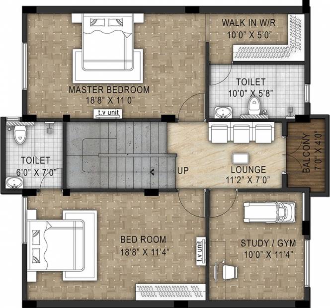 Ramaniyam Gruha (3BHK+4T (2,442 sq ft) + Study Room 2442 sq ft)