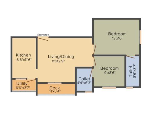 Colorhomes Orchid (2BHK+2T (812 sq ft) 812 sq ft) Colorhomes Orchid (2BHK+2T (812 sq ft) 812 sq ft)