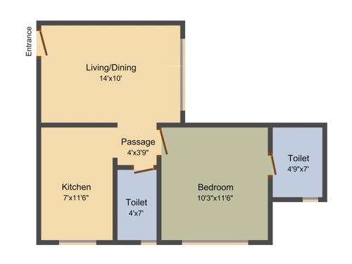 Sadguru Chhaya 2 (1BHK+2T (678 sq ft) 678 sq ft) Sadguru Chhaya 2 (1BHK+2T (678 sq ft) 678 sq ft)