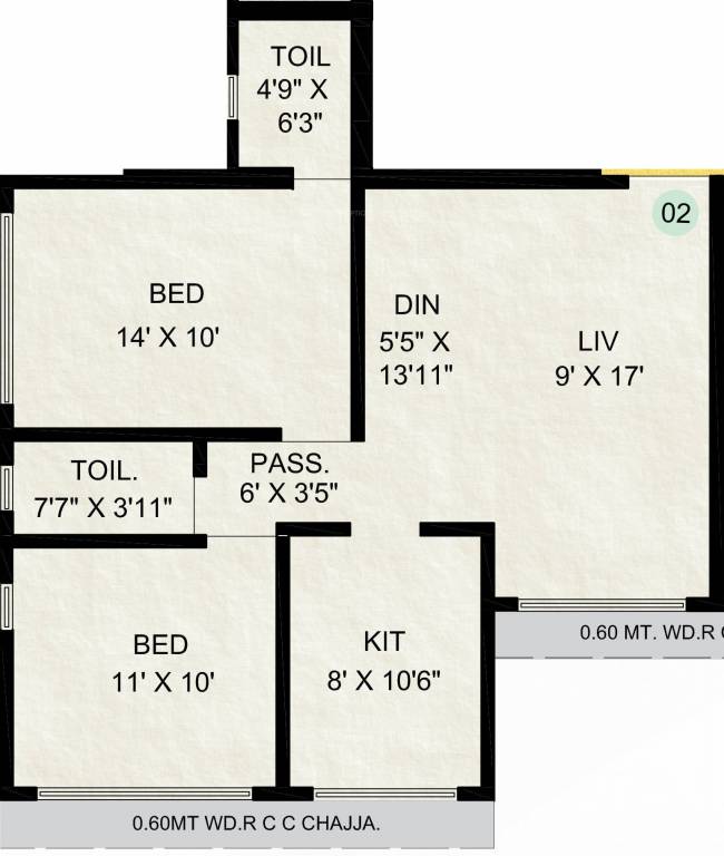 Sadguru Heights I (2BHK+2T (650 sq ft) 650 sq ft)