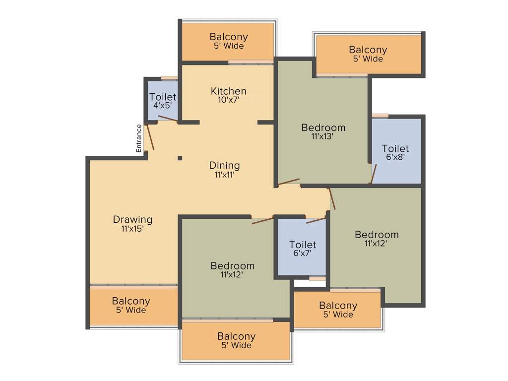 Apex Athena (3BHK+2T (1,732 sq ft) 1732 sq ft)