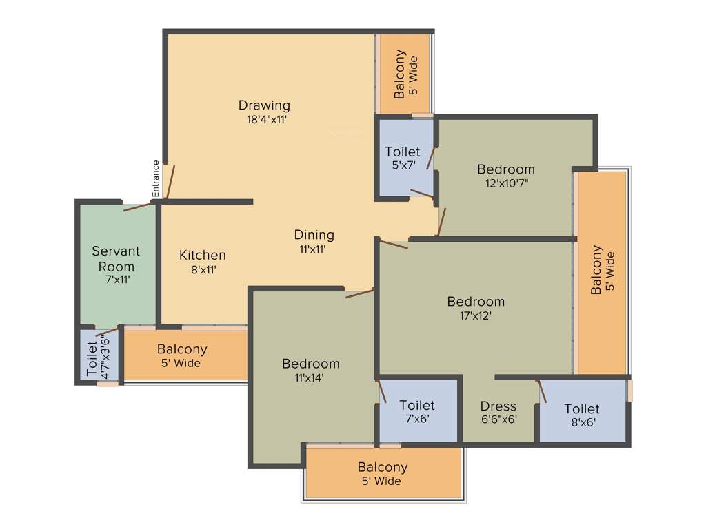 Apex Athena (3BHK+3T (2,099 sq ft) + Servant Room 2099 sq ft)