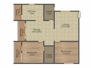 Shravanthi Shashwathi (2BHK+2T (1,218 sq ft) 1218 sq ft)