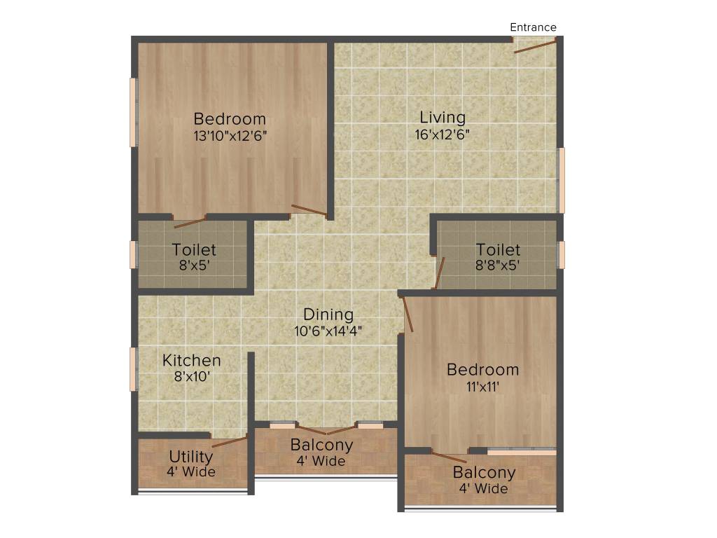Shravanthi Shashwathi (2BHK+2T (1,263 sq ft) 1263 sq ft)