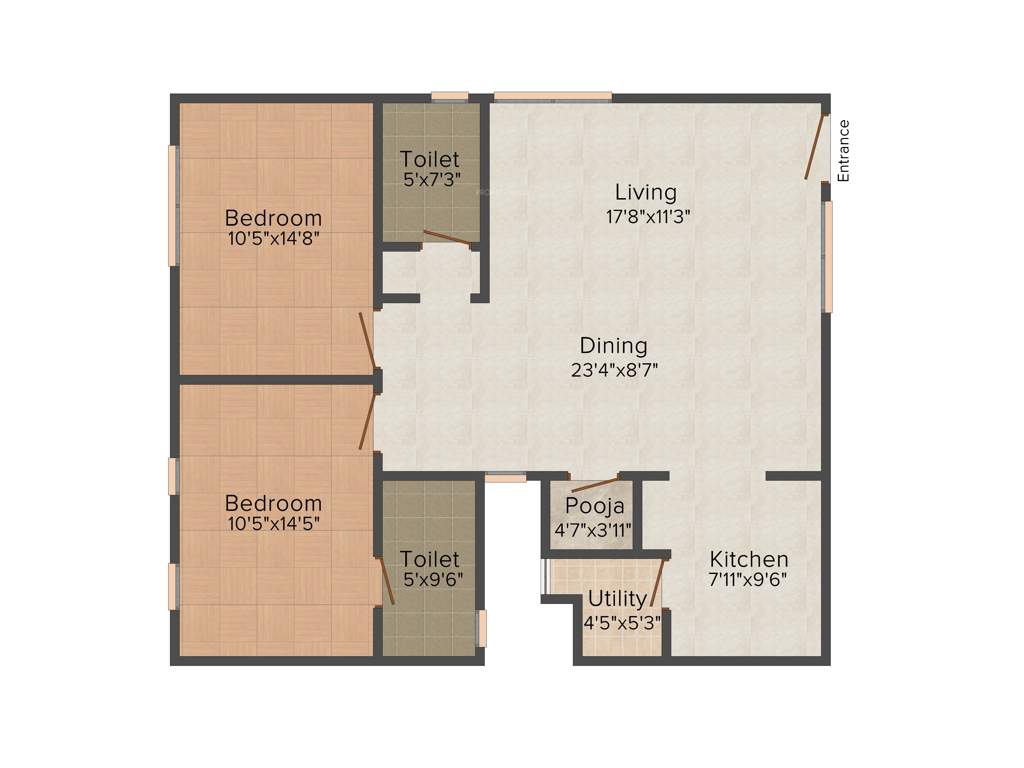 GR Templeton (2BHK+2T (1,298 sq ft) Pooja Room 1298 sq ft)