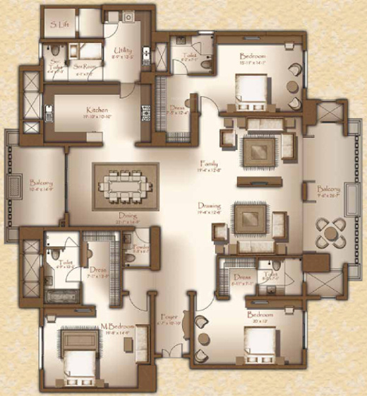 Legacy Cirocco (3BHK+4T (4,220 sq ft) + Servant Room 4220 sq ft)