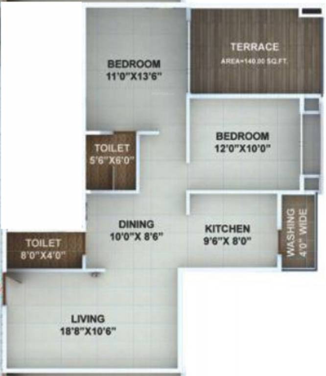 Abhijit Jayanti Nagri V (2BHK+2T (1,050 sq ft) 1050 sq ft)