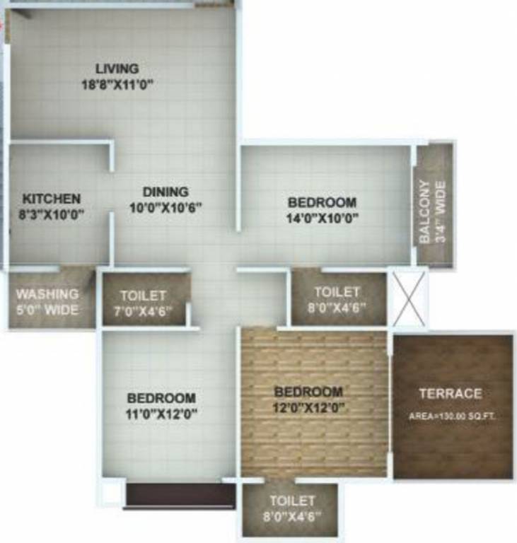 Abhijit Jayanti Nagri V (3BHK+3T (1,300 sq ft) 1300 sq ft)