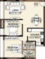Citadel Aurum (2BHK+2T (1,105 sq ft) 1105 sq ft)