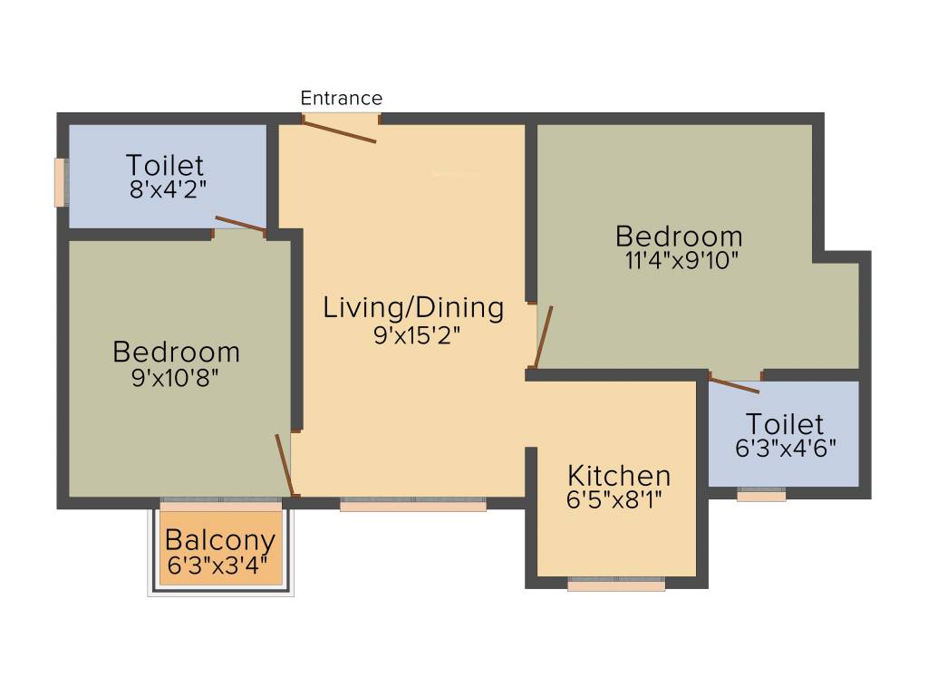 Jain Green Gardens (2BHK+2T (698 sq ft) 698 sq ft)
