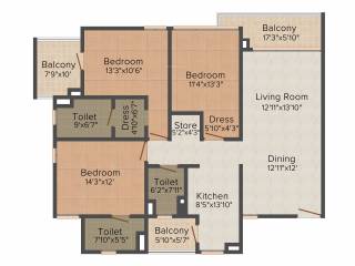 Vatika Jaipur 21 (3BHK+3T (1,960 sq ft) Study Room 1960 sq ft) Vatika Jaipur 21 (3BHK+3T (1,960 sq ft) Study Room 1960 sq ft)