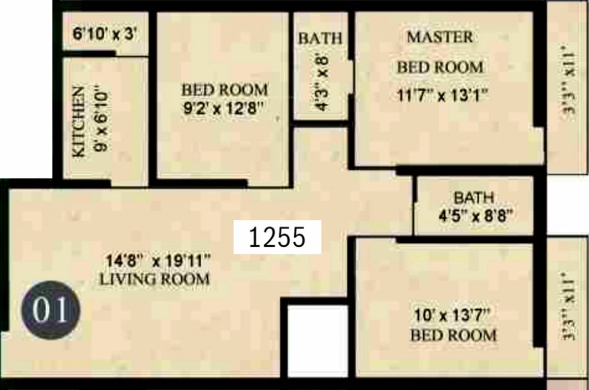 Lorven Realtors Leo (3BHK+2T (1,255 sq ft) 1255 sq ft) Lorven Realtors Leo (3BHK+2T (1,255 sq ft) 1255 sq ft)