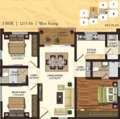 Ramakrishna Venuzia Phase I (3BHK+2T (1,275 sq ft) 1275 sq ft)