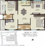 Sagara The Address (2BHK+2T (1,110 sq ft) + Pooja Room 1110 sq ft)