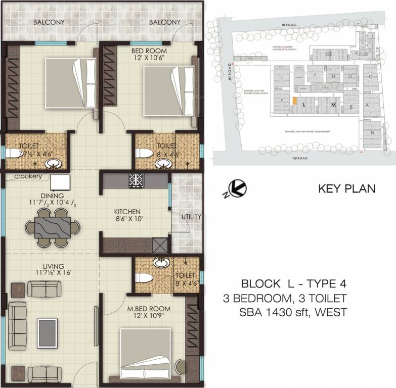 Sagara The Address (3BHK+3T (1,430 sq ft) 1430 sq ft) Sagara The Address (3BHK+3T (1,430 sq ft) 1430 sq ft)