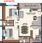 Matrix Florence (2BHK+2T (1,220 sq ft) 1220 sq ft)