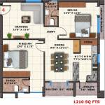 Matrix Florence (2BHK+2T (1,210 sq ft) 1210 sq ft)