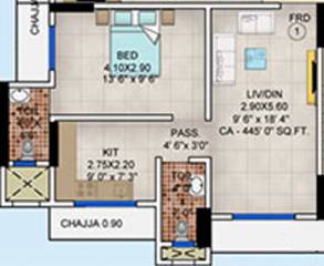 Shree Swami Veronica (1BHK+2T (636 sq ft) 636 sq ft)