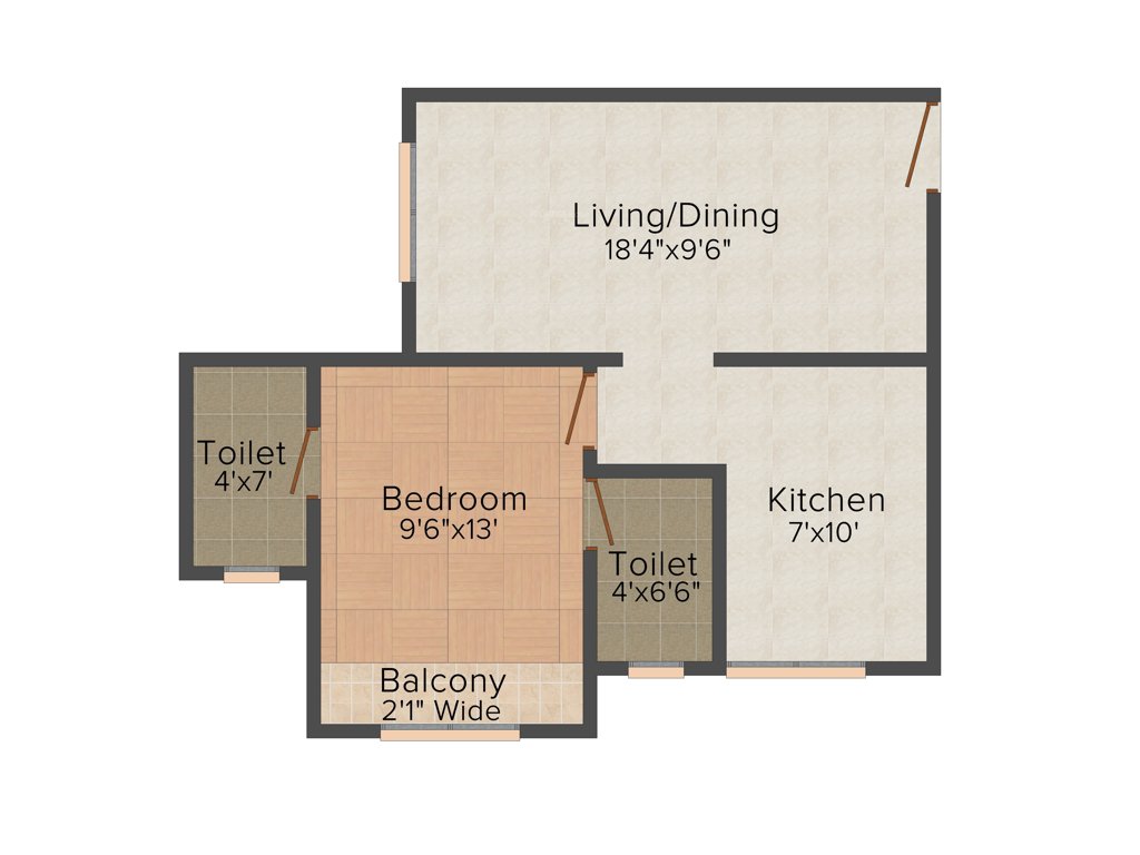 Shree Swami Veronica (1BHK+2T (657 sq ft) 657 sq ft)