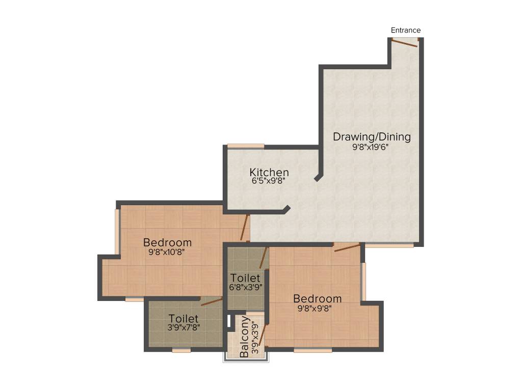 Galaxy Castello (2BHK+2T (744 sq ft) 744 sq ft)