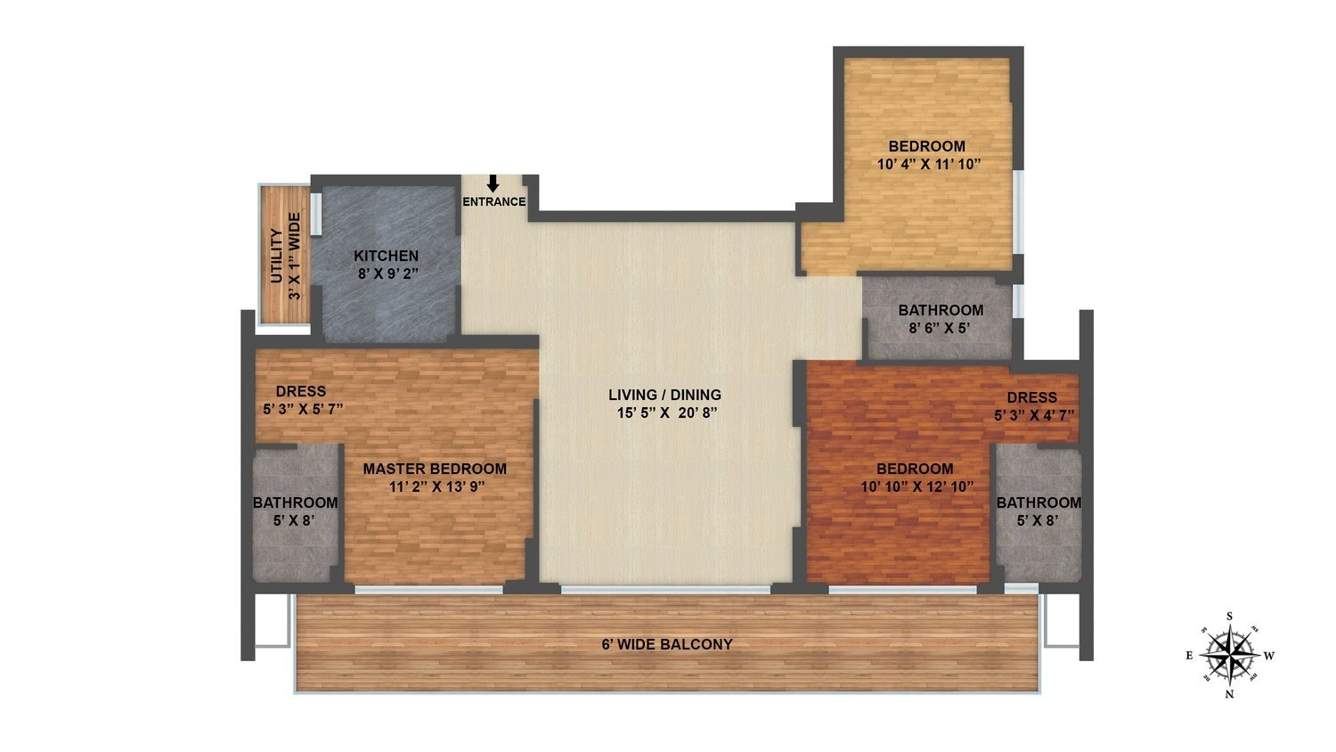 ILD Arete (3BHK+3T (1,785 sq ft) 1785 sq ft)