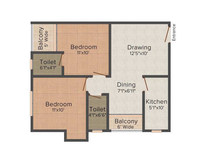 Magnolia Elanza (2BHK+2T (845 sq ft) 845 sq ft)