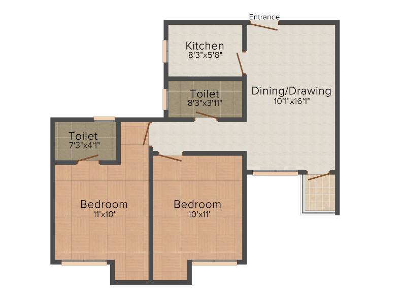 Magnolia Elanza (2BHK+2T (865 sq ft) 865 sq ft)