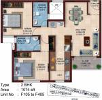 Casagrand Ferns (2BHK+2T (1,074 sq ft) 1074 sq ft) Casagrand Ferns (2BHK+2T (1,074 sq ft) 1074 sq ft)