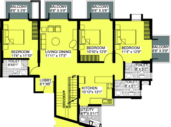 Alpine Viva (3BHK+3T (1,828 sq ft) 1828 sq ft)