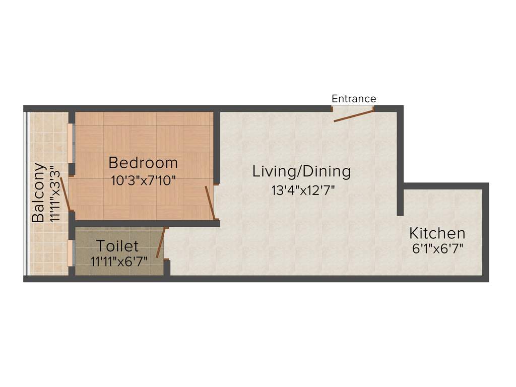 Red Prantik Rahora (1BHK+1T (585 sq ft) 585 sq ft)