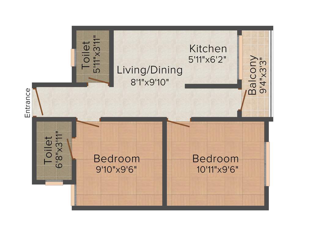 Red Prantik Rahora (2BHK+2T (709 sq ft) 709 sq ft)