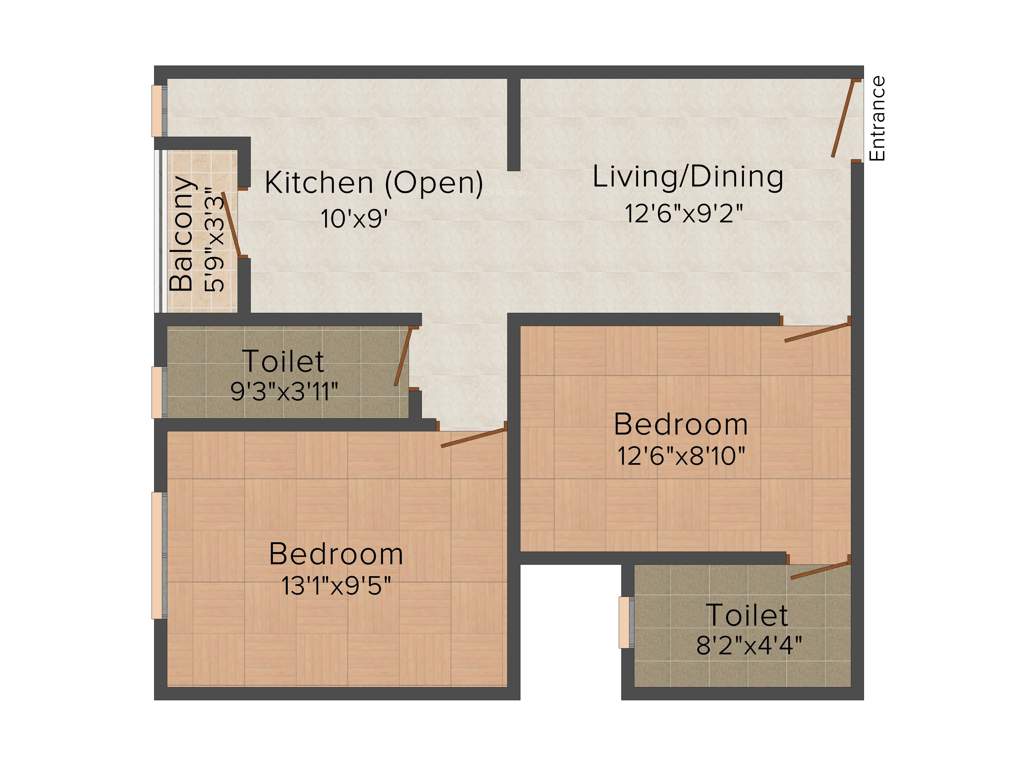 Red Prantik Rahora (2BHK+2T (873 sq ft) 873 sq ft)