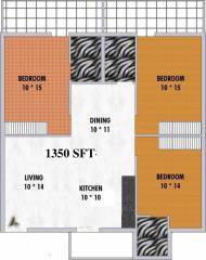 Trendz Whispering Woods (3BHK+3T (1,350 sq ft) 1350 sq ft)