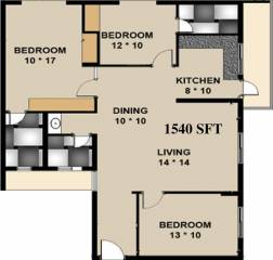 Trendz Whispering Woods (3BHK+3T (1,540 sq ft) 1540 sq ft)