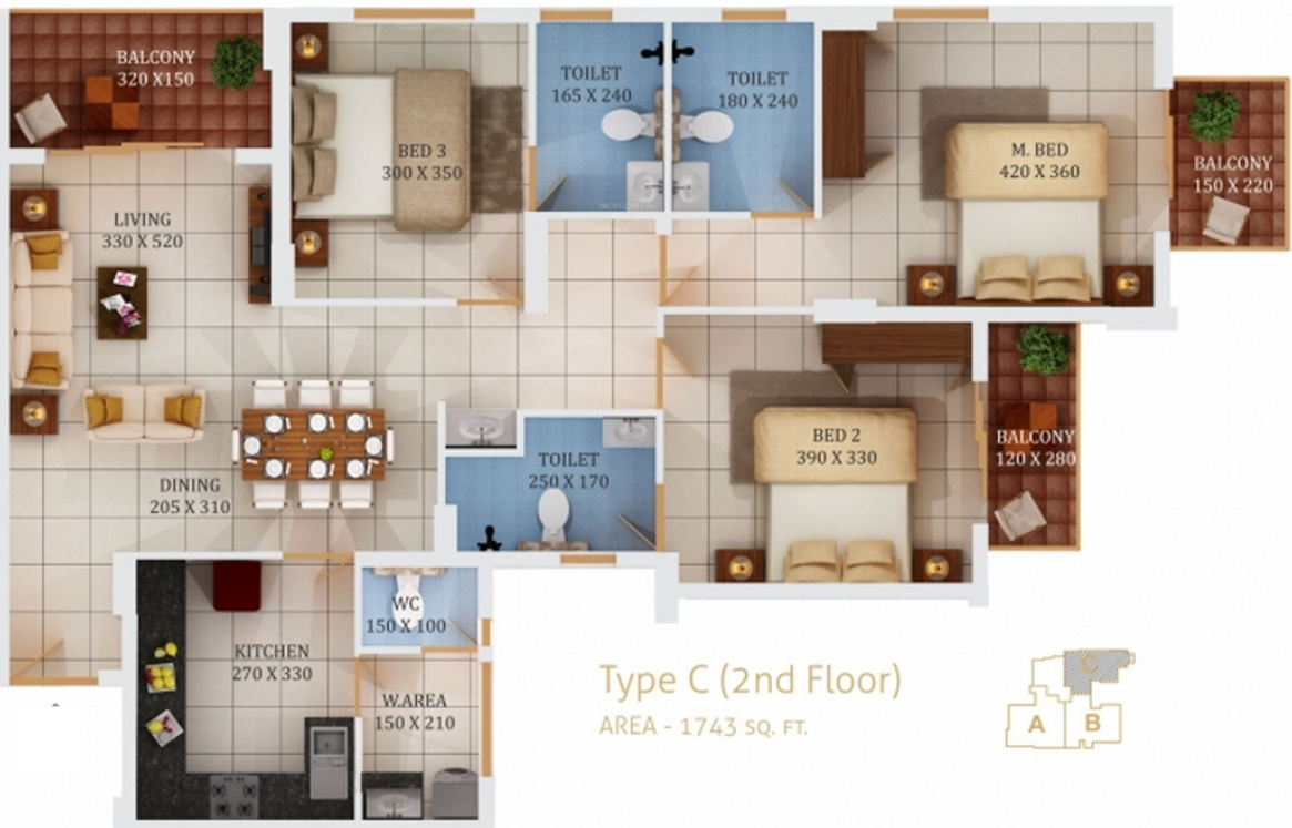 Cordon Providence (3BHK+3T (1,743 sq ft) 1743 sq ft) Cordon Providence (3BHK+3T (1,743 sq ft) 1743 sq ft)