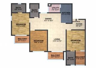 Brigade Omega (3BHK+3T (1,770 sq ft) 1770 sq ft)