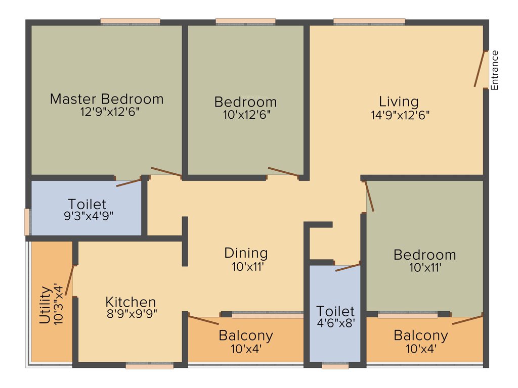 Padmalaya Residency II (3BHK+2T (1,355 sq ft) 1355 sq ft)
