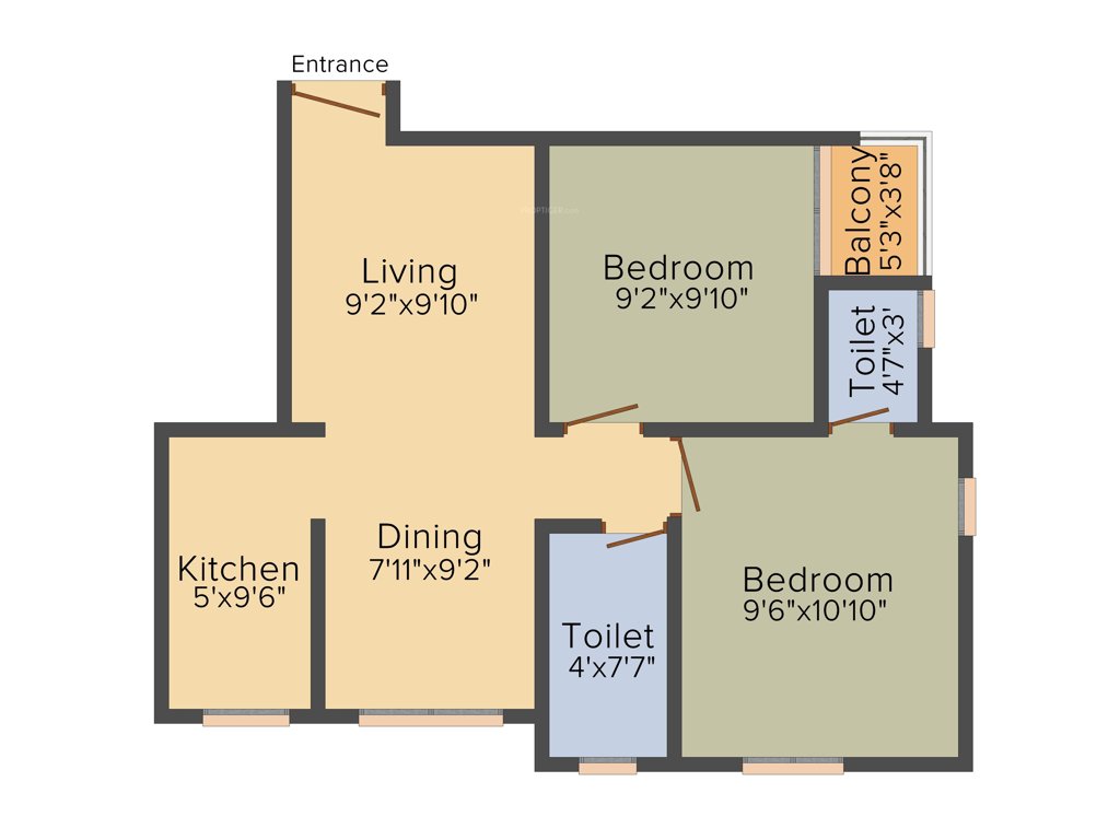 Soham Construction Kolkata Repose 2BHK+2T (800 sq ft)