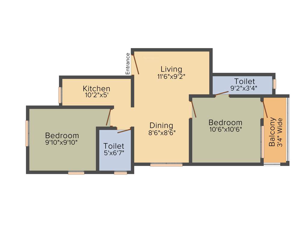 Soham Construction Kolkata Repose 2BHK+2T (865 sq ft)