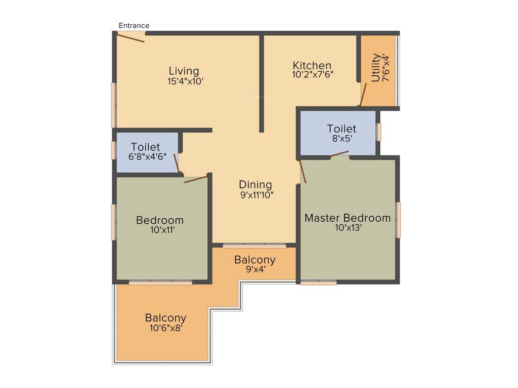 Disha Central Park (2BHK+2T (1,150 sq ft) 1150 sq ft)