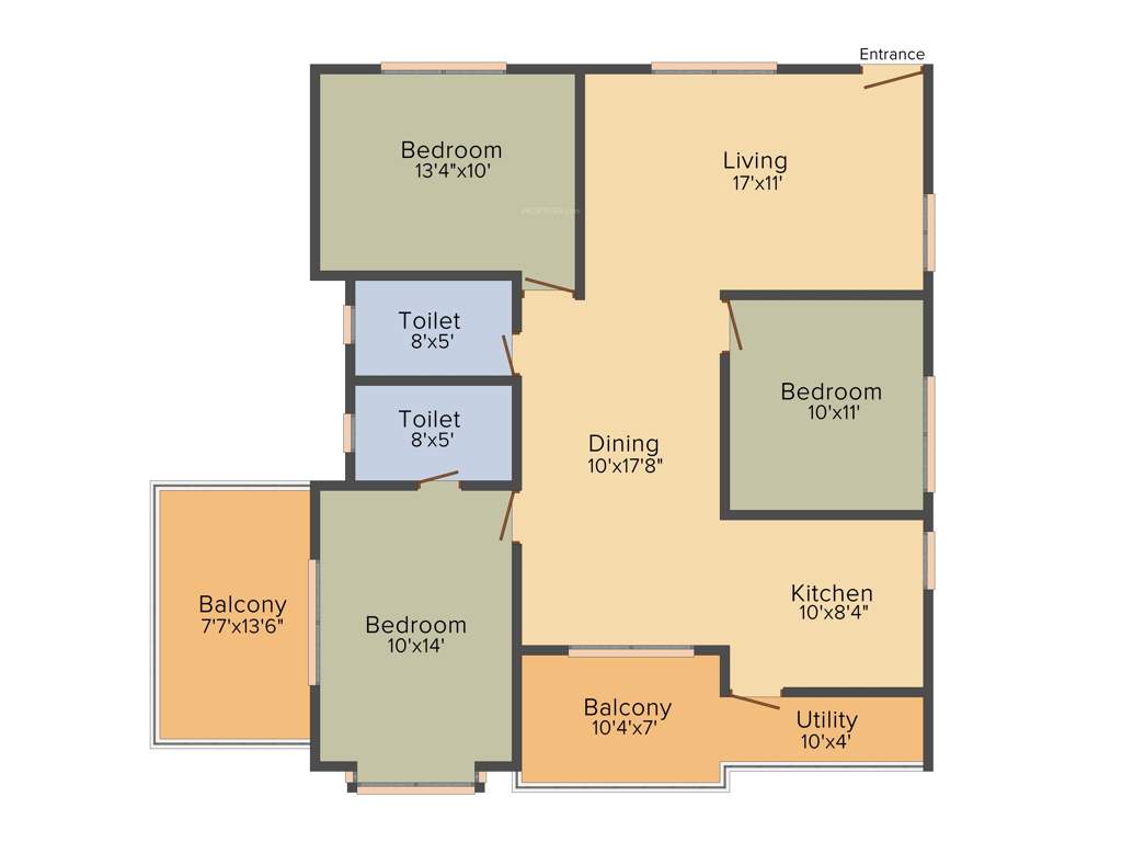 Disha Central Park (3BHK+2T (1,554 sq ft) 1554 sq ft)