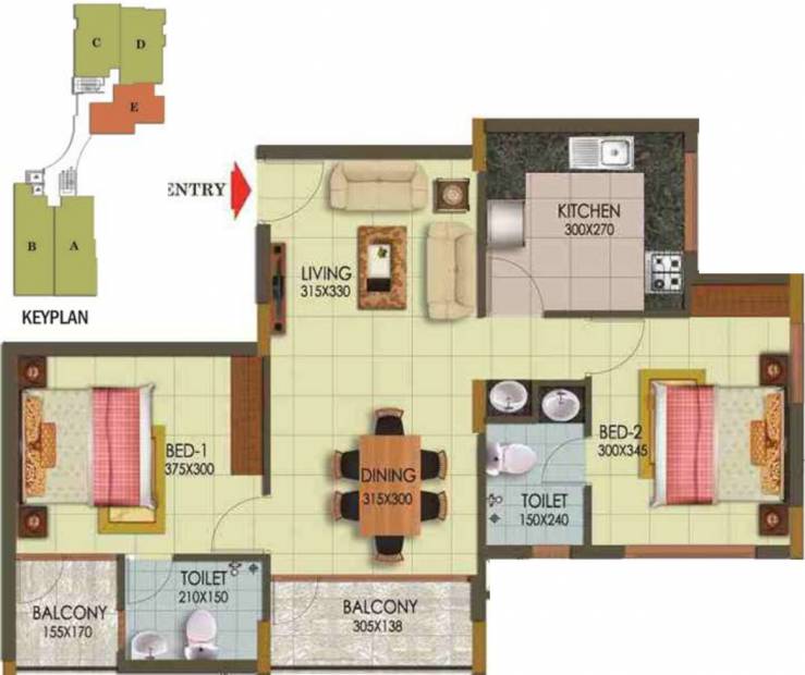 Arcon Infinity (2BHK+2T (1,002 sq ft) 1002 sq ft)