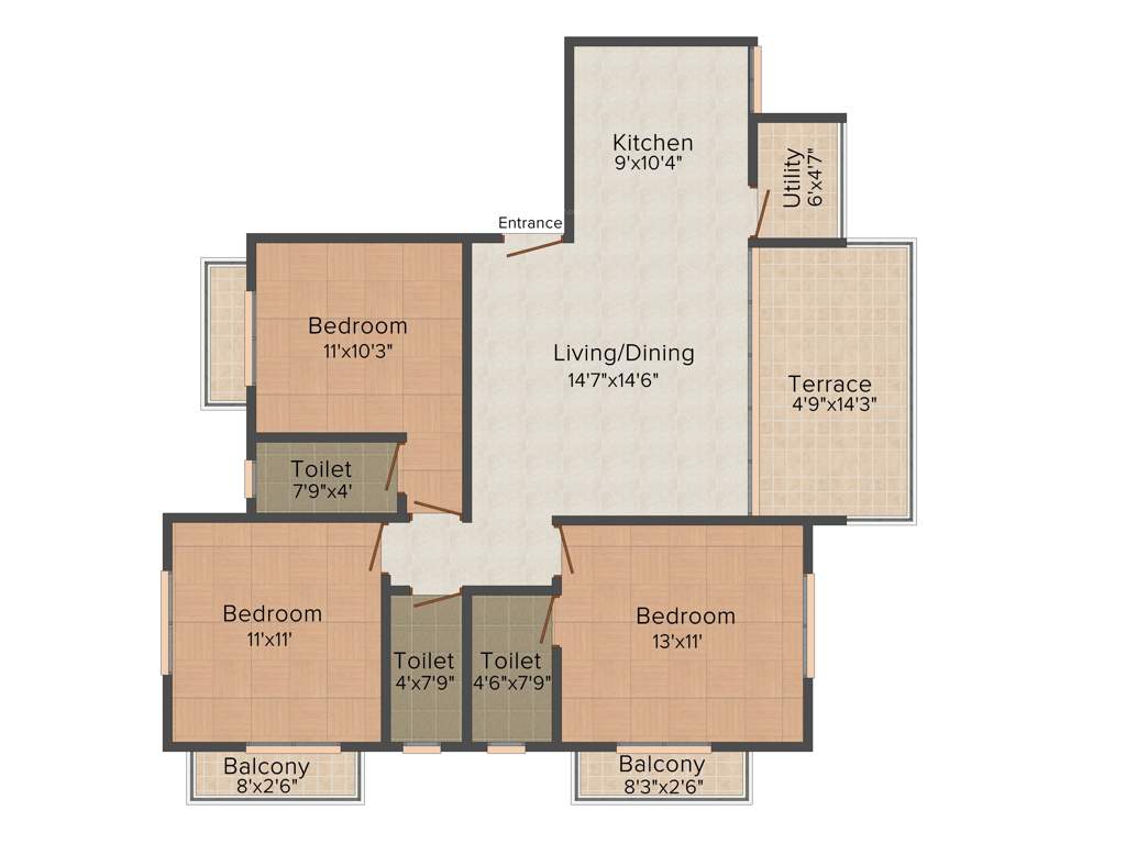 Revati Lifestyle (3BHK+3T (1,390 sq ft) 1390 sq ft)