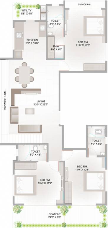 Revati Meridian (3BHK+3T (2,480 sq ft) 2480 sq ft) Revati Meridian (3BHK+3T (2,480 sq ft) 2480 sq ft)