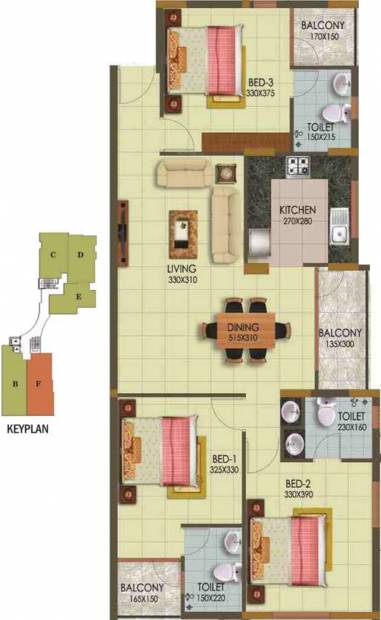 Arcon Infinity (3BHK+3T (1,422 sq ft) 1422 sq ft)