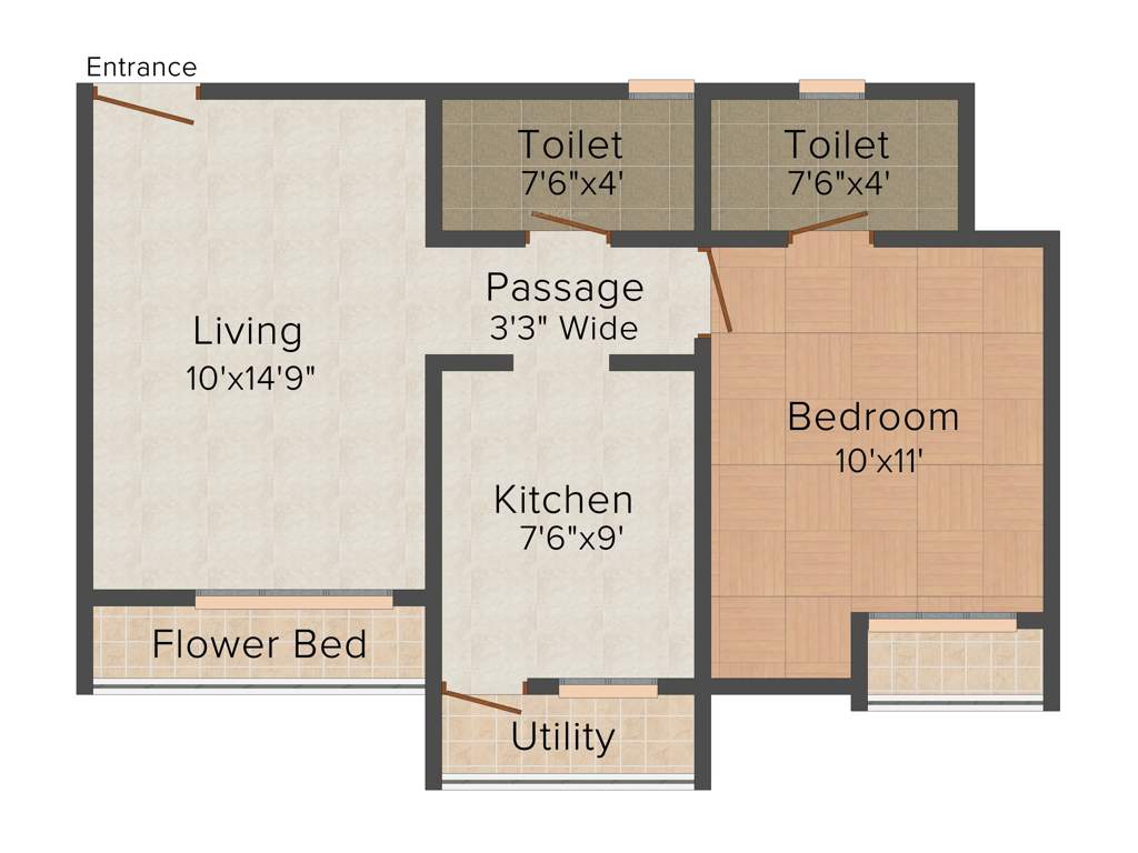 Cosmos Meluha (1BHK+2T (425 sq ft) 425 sq ft)