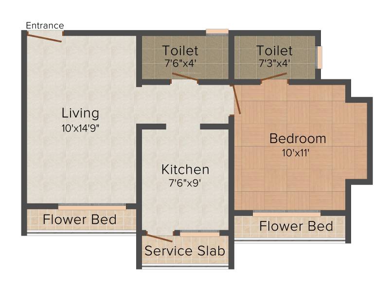 Cosmos Meluha (1BHK+2T (430 sq ft) 430 sq ft)