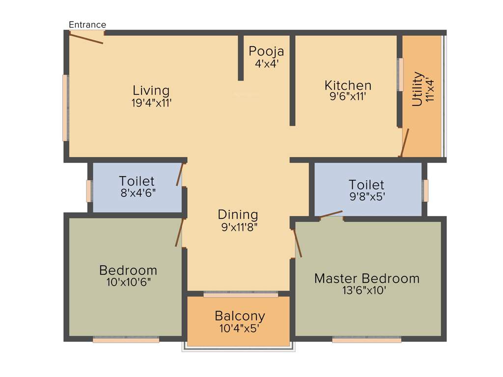 Disha Central Park (2BHK+2T (1,172 sq ft) 1172 sq ft)