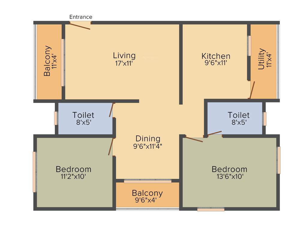 Disha Central Park (2BHK+2T (1,208 sq ft) 1208 sq ft)