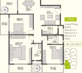 Sai Serene (3BHK+3T (1,990 sq ft) 1990 sq ft)